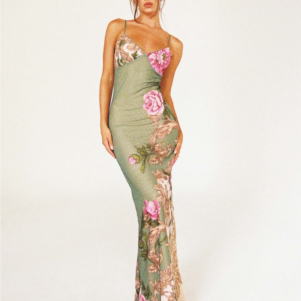 JULIANNA dress - green roccoco floral